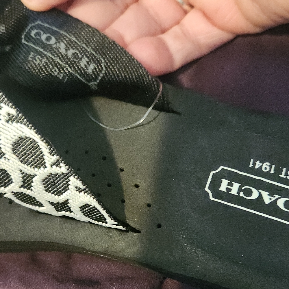 Coach Black and White Giraffe Print Sandals - Picture 4 of 5